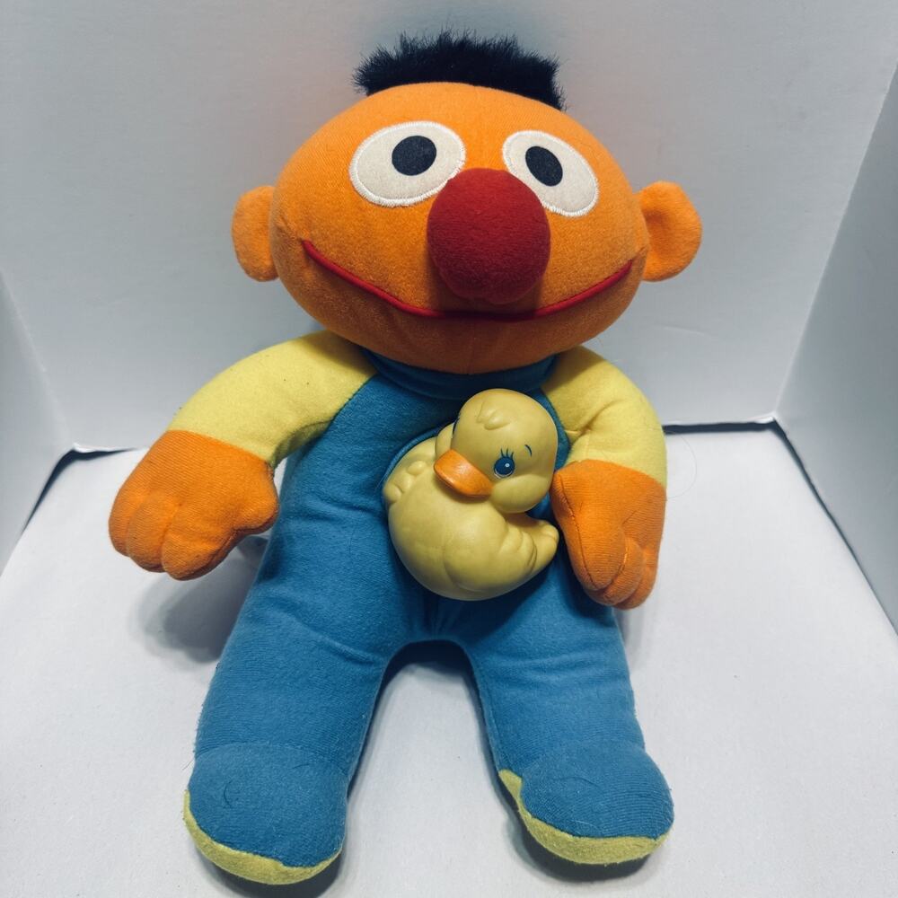 Vintage Beddy Bright Ernie Sesame Street Rubber Duckie Lights Up Playskool 1992